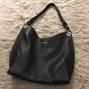 Alexander McQueen Black Pebbled Leather Hobo Bag